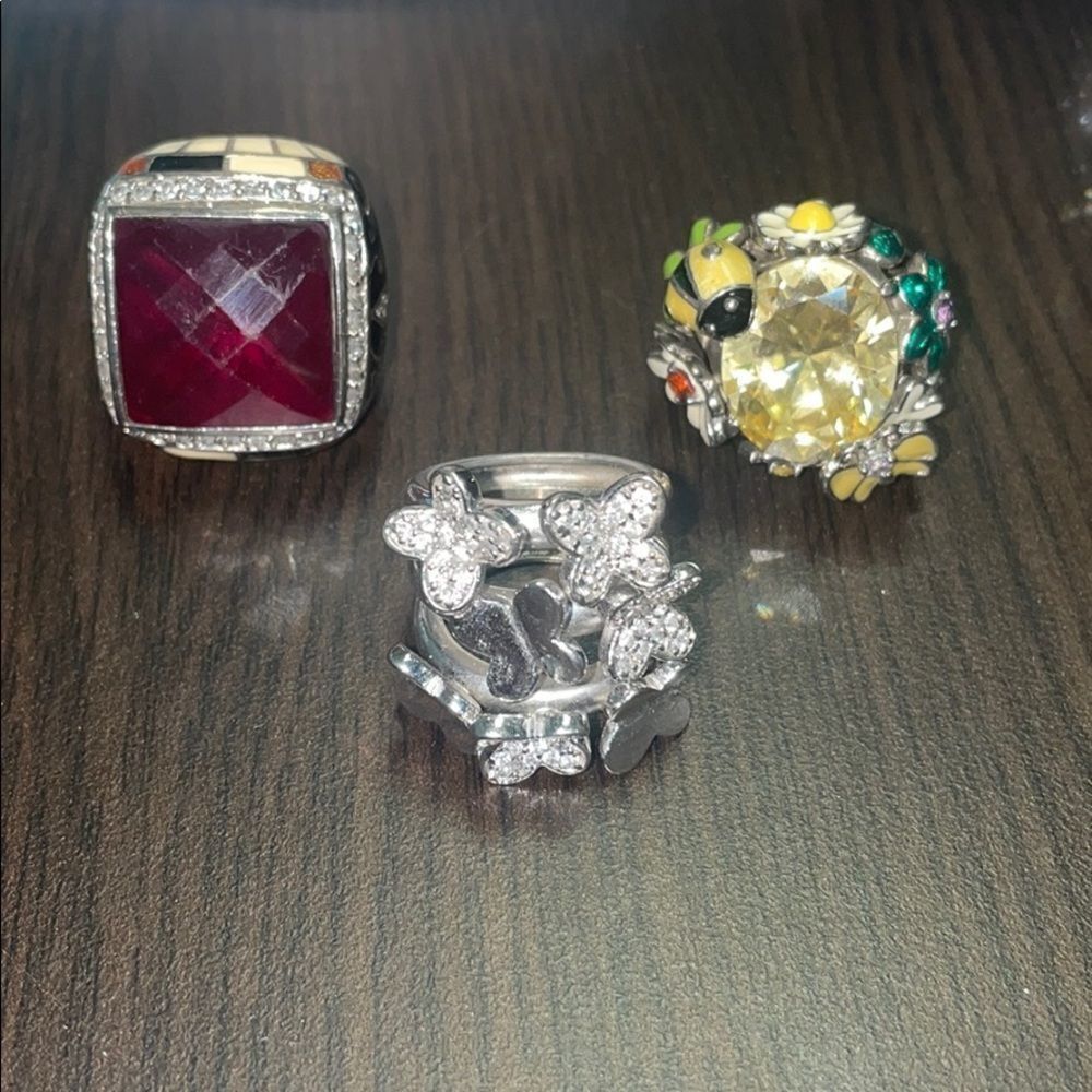 925 chunky stone rings